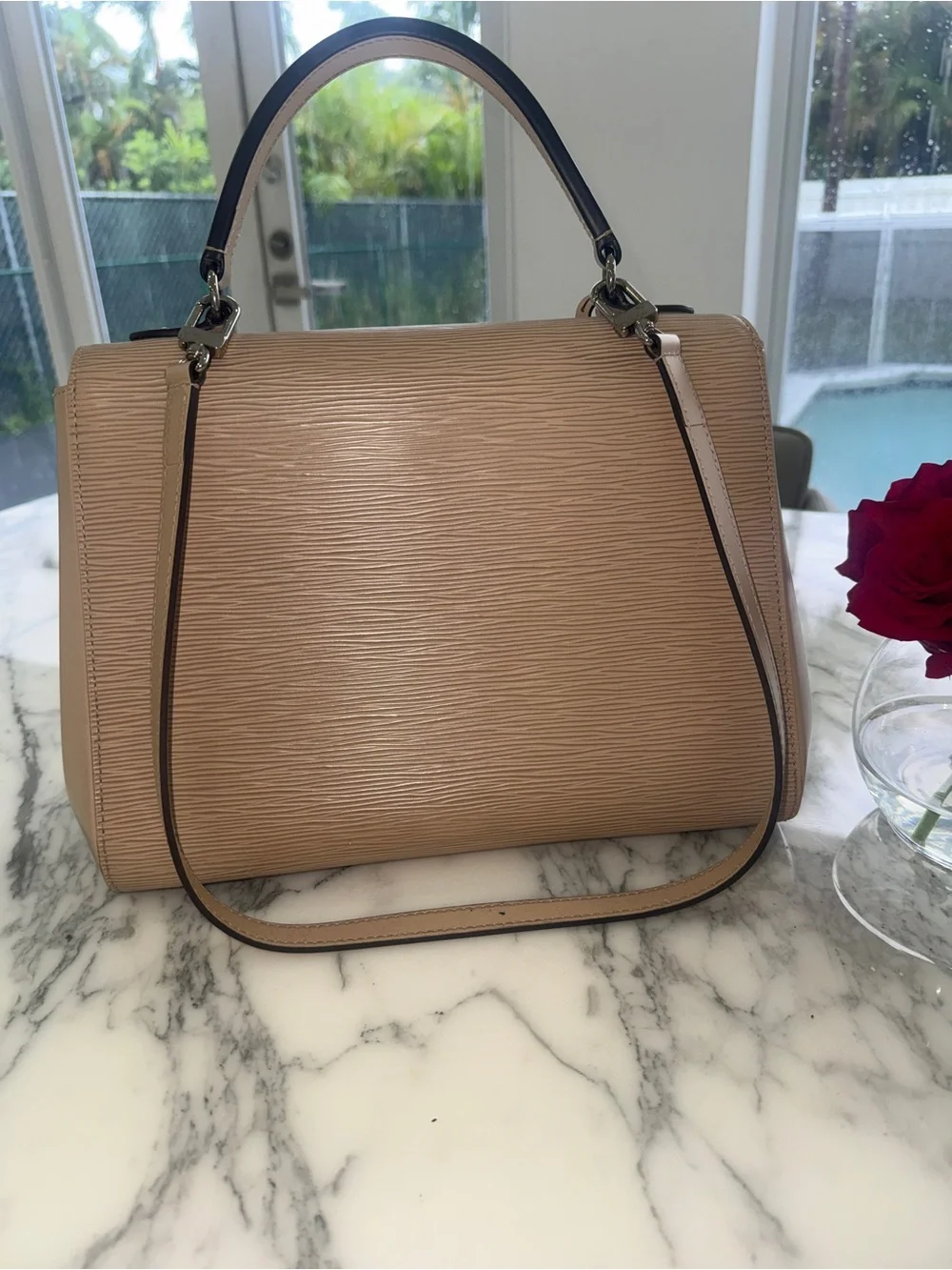 Louis Vuitton Beige Epi Leather Top Handle Satchel